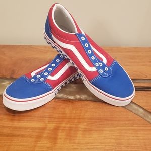 Vans Red and Blue Sneakers size 7